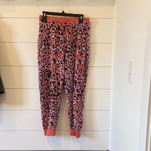 JoyLab Coral/Purple/Black Leopard Print Sweatpants Joggers